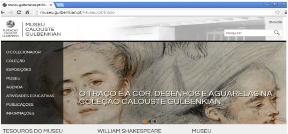 Figura 4 - Exemplo de &#34;Museu Virtualizado&#34;, Museu Gulbenkian 15
