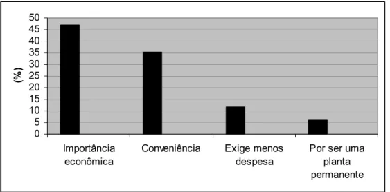 Gráfico 10: Motivo de escolha da cajucultura como atividade agrícola. 