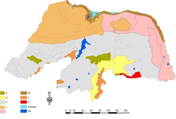 Figura 1. Grandes Unidades de Paisagem do Rio Grande do Norte (GUPs) 