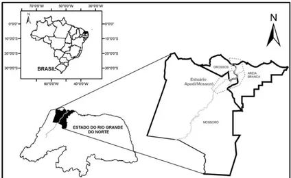 Figura 01 – Localização do estuário Apodi/Mossoró (Rio Grande do Norte/Brasil).  