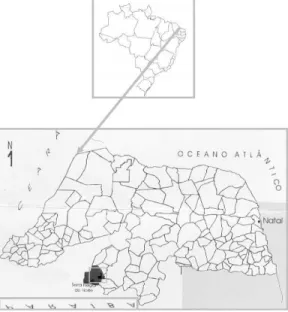 FIGURA  1.  Localização  Geográfica  do  município  de  Serra  Negra  do  Norte,  em  destaque  a  ESEC Seridó