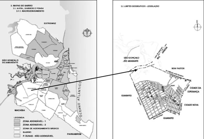 Figura 2. Macrozoneamento e limites geográficos do bairro de Felipe Camarão. 