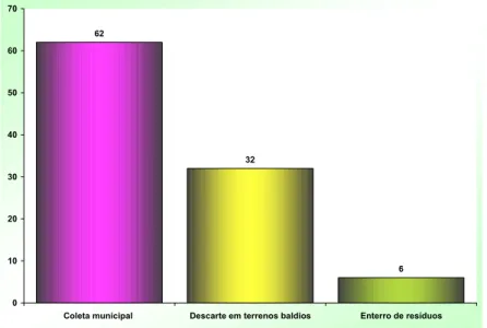 Figura 11. Percentual da forma de descarte de lixo na comunidade de Felipe Camarão 