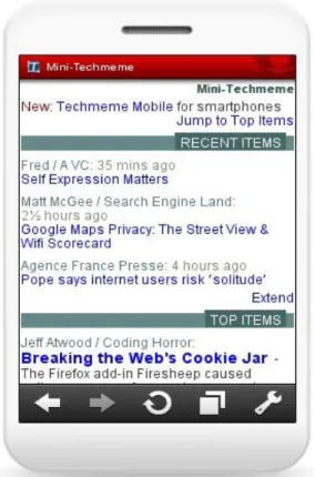 Figura II-10 – Web Site da Techmeme criado para dispositivos móveis. 
