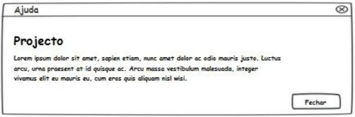 Figura III-5 – Protótipo de alta-fidelidade das ajudas de campo 