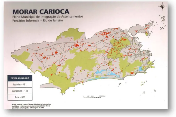 Fig.  6  -  Mapa  das  áreas  de  intervenção  do  Morar  Carioca-  fonte:  Morar  Carioca  -  2010  -  Rio  2016-  Prefeitura Municipal