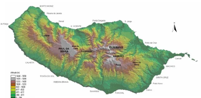 Figura 1 – Relevo da ilha da Madeira.
