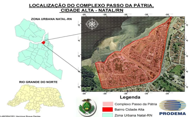 Figura 01  – Localização do Complexo Passo da Pátria, Natal-RN  Elaboração: Henrique Dantas 