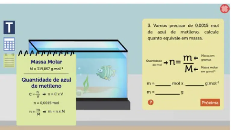 Figura  9  -  Determinando o valor de m, em gramas e  lembrete com os valores de n e M.