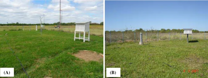 Figura 6. Estações Meteorológicas de Mandacaru em Juazeiro, BA (A) e de Bebedouro em Petrolina,  PE (B) gerenciadas pela EMBRAPA SEMIÁRIDO
