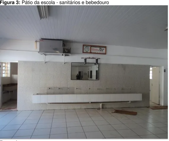 Figura 3: Pátio da escola - sanitários e bebedouro 