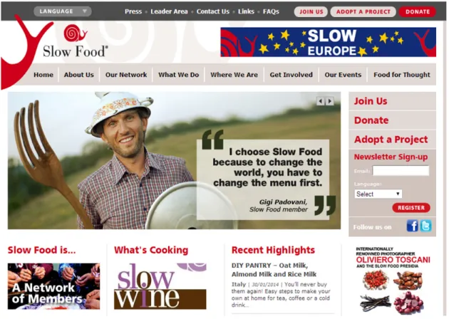 Fig.  1 - Slow food movement – Homepage [26] 