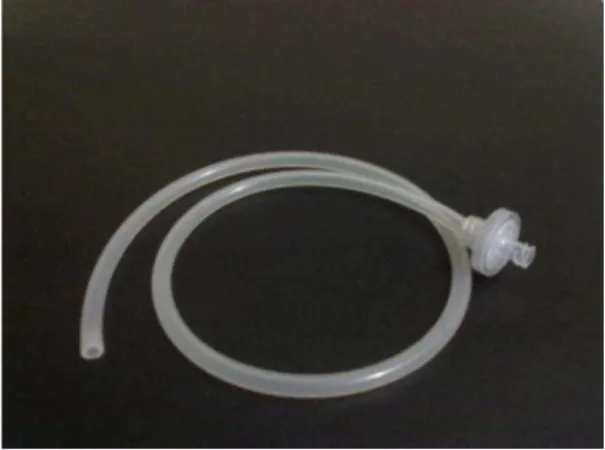 Figura 04: Tubo de silicone e filtro biológico  Fonte: Acervo do autor 