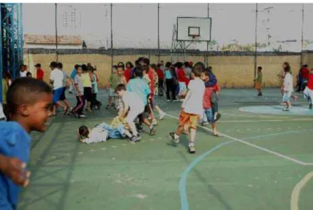 Figura 12 – Colisão e briga entre crianças na escola Alcides 