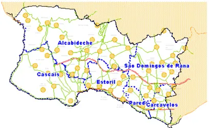 Figura 2.2  Área geográfica do Concelho de Cascais. 