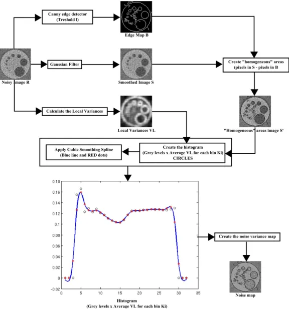 Fig. 2. Preliminary method proposed to estimate the signal-dependent noise.