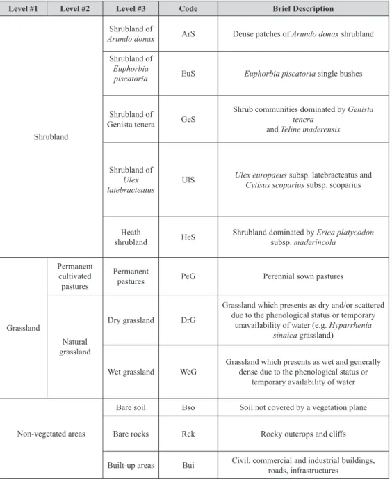 Table 4 (Continued from preceding page) - Land-cover classification scheme adopted with brief  class description.