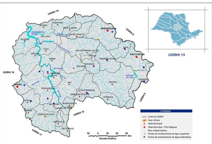 FIGURA 1. Localização da UGRHI Tietê-Jacaré no estado de São Paulo 