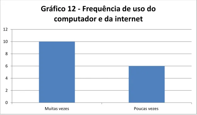 Gráfico 12 – Frequência de uso do computador e da internet  