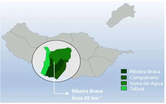 Figura 3 – Identificação da área em estudo no mapa da RAM (Fonte: www.cm-ribeirabrava.pt) 