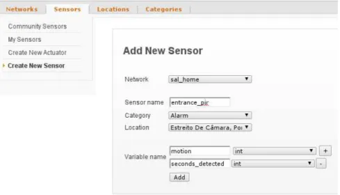 Figure 20 - Adding a new Sensor 