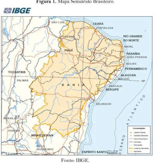 Figura 1. Mapa Semiárido Brasileiro. 