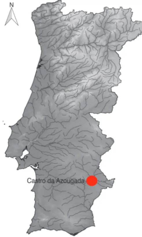 Fig. 1 – Location of  the Iron Age site of  Castro da Azougada,  Moura (Portugal).
