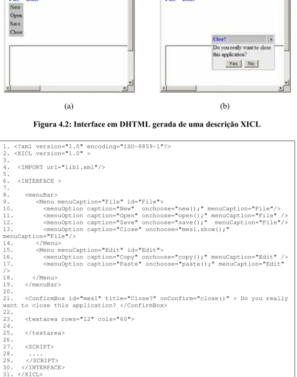 Figura 4.3: Código da interface descrita em XICL 