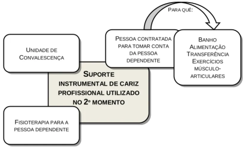 Figura 3. Representação  esquemática  dos  tipos  de  “suporte  instrumental  de  cariz  profissional  utilizado no segundo momento” 