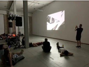 Figure 3: Public performance in the International Conference on Computation, Communication,  Aes-thetics and X - Milan, Italy.