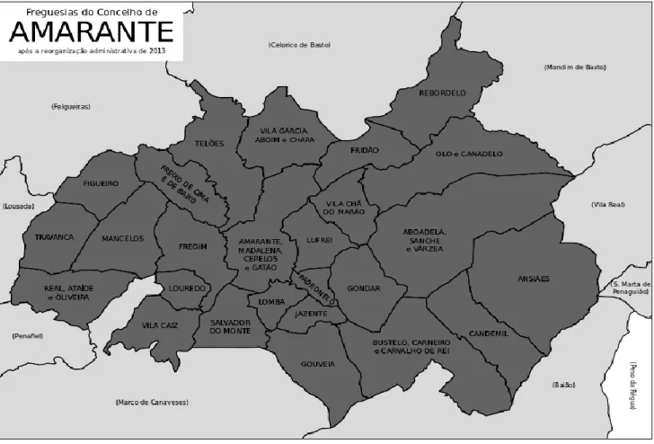 Figura 2 – Enquadramento da cidade de Amarante  Fonte: 