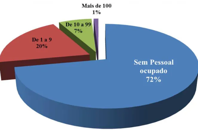 Figura 02 – Percentual de OSCs conforme a quantidade de funcionários registrados  