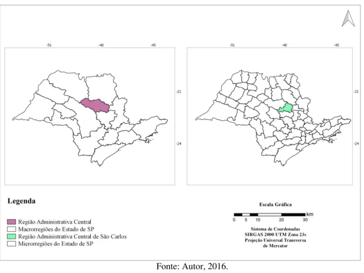 Figura 8 – Divisões territoriais em Macrorregiões e Microrregiões do Estado de São Paulo