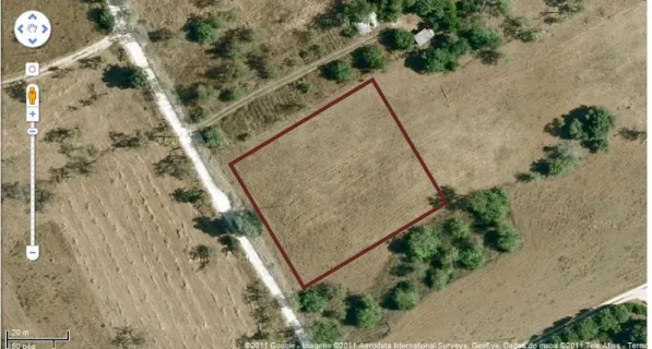 Figure 2 - Aerial photograph of the study site annotated with boundaries. 