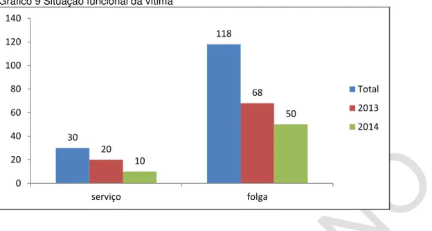 Gráfico 9 Situação funcional da vítima 