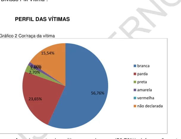 Gráfico 2 Cor/raça da vítima 