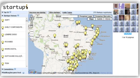 Figura 7: WikiMapps sobre empresas startups brasileiras  