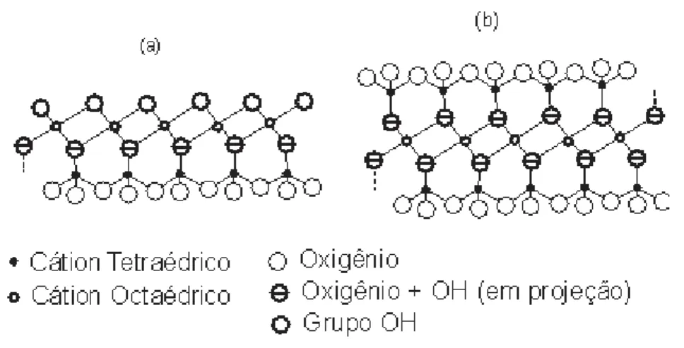 Figura 2.3. Camadas (a) 1:1 e (b) 2:1 