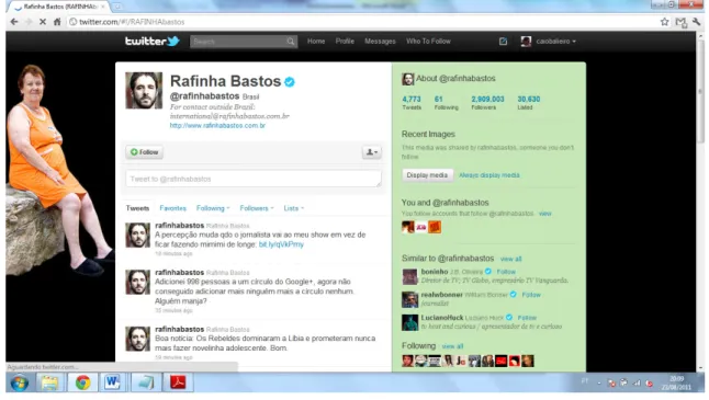 Figura 8:  Imagem do perfil de Rafinha Bastos (@RAFINHAbastos) 