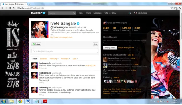 Figura 9: Imagem do perfil de Ivete Sangalo (@Ivetesangalo) 