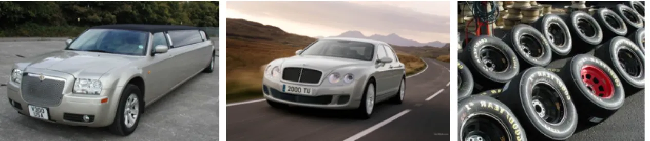 Figure 1. Limos and cars are an example of two classes that may be hard to distinguish using NBNN, since they are both composed of very similar local features