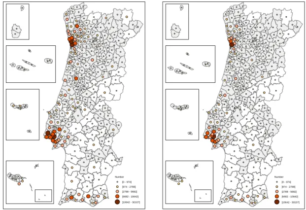Figure 3.3: Geographical distribution of transactions in initial and final datasets 