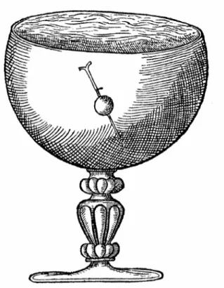 Ilustração 10: Aparato utilizado por  Robert Norman em sua análise do  declive em uma agulha flutuando em  água