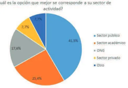 Figura 4.1. Porcentaje de los principales sectores de actividad de los encuestados