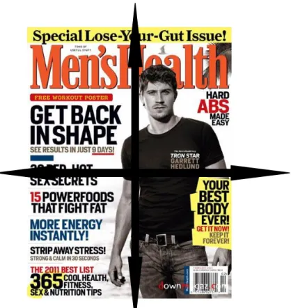 Figura 9 : Análise multimodal da capa da revista americana Men’s Health de fevereiro de 2011