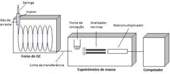 Figura 4 - Esquema dos componentes de um sistema de GC-MS. Adaptado de (ChemWiki, 2013) 