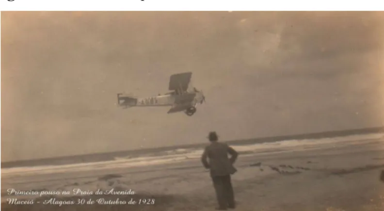 Figura 7 – Primeiro pouso de avião na Praia da Avenida. 
