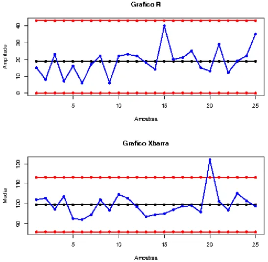 Figura 2.6.d: Relatório instantâneo gerado para os Gráficos R e  X .