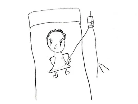 Figura 02- Desenho sobre os procedimentos no hospital 