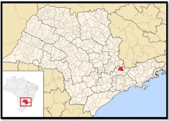Figura 5 - Localização do município de Bragança Paulista no Estado de São Paulo. 